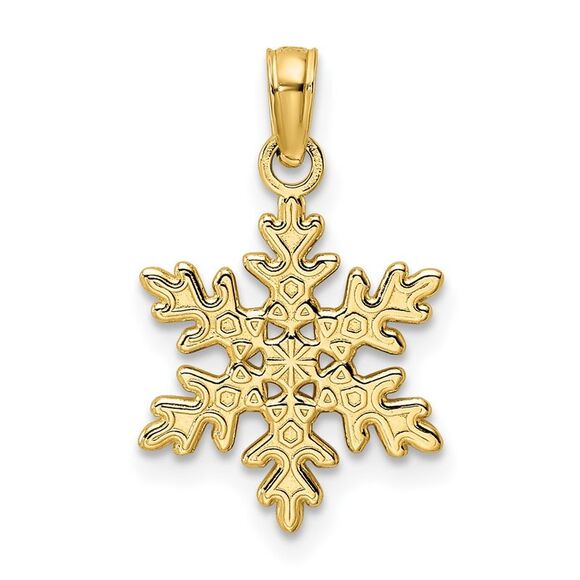 14k Yellow Gold Polished Snowflake Pendant